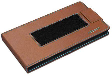 reboon Hülle für QUBO Juno Tasche Cover Case Bumper | Braun Leder | Testsieger