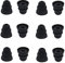 BLLQ 6 Pairs Replacement Triple Flange Ear Tips Earbuds Eartips Silicone Buds for Most in Ear Headphones (Sony Senso etc.) Black [Medium Size] (3flange Tips M)