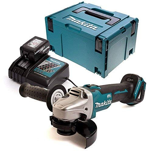 Makita DGA504Z 18V Angle Grinder with 1 x 5Ah Battery, Charger, Case & Inlay