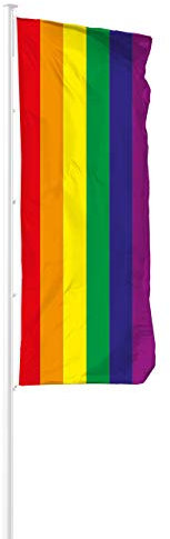 Vispronet® Hissfahne Regenbogen ✓ in Deutschland produziert ✓ versch. Materialien & Größen ✓ Hochformat (Multiflag®, 120x300 cm)