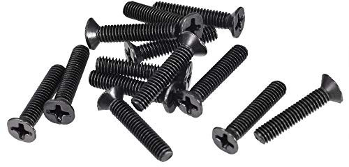sourcing map M4 x 20mm Phillips Screw Fastener Black for Laptop PC TV Fan Switch 50pcs