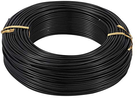 Filo in alluminio nero da 2 mm in metallo flessibile per perline artistiche, per sculture e mestieri fai da te