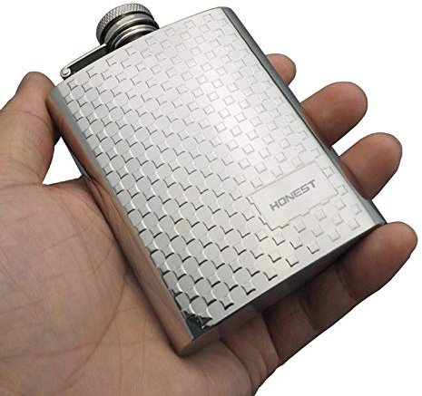 QSCTYG Petaca Portátil de Acero Inoxidable 304 Petaca 4 oz Mini Metal Whisky Pot 100 ml de Alcohol de contenedores de Bolsillo Whisky Frasco 29 (Color : C2H5OH)