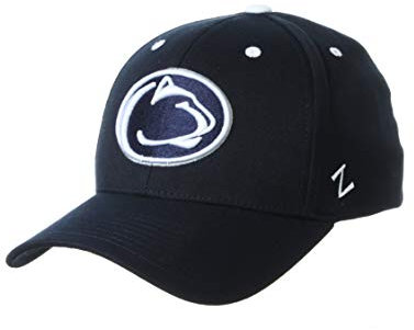 Zephyr NCAA Penn State Nittany Lions Mens Stretch Fitted Hat Team Color, Penn State Nittany Lions Navy, Medium