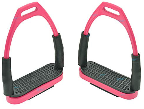 YNR Flexibel Sicherheit Steigbügel Reiten Biegsame Eisen S. Stahl Pink 4.75
