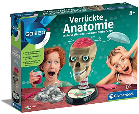 Clementoni 59221 Galileo Lab – Verrückte Anatomie, Modell des menschlichen Schädels, Bestandteile des Gehirns zum Entdecken, Medizin & Biologie für Kinder ab 8 Jahren