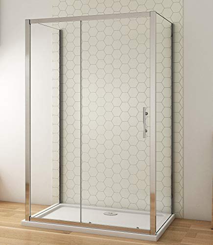 Aica Sanitär 120x90x90cm Duschkabine U-FORM Duschabtrennung Duschtür Schiebetür 8mm NANO Glas