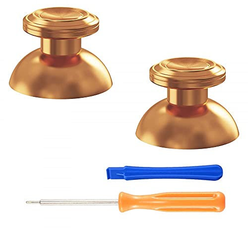 eXtremeRate Aluminium Thumbsticks für ps5 Controller, Custom Metall Analog Stick Buttons Joysticks Zubehör für ps4 Controller(Gold)-KEIN Controller