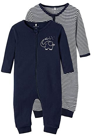 Name It 2er Pack Strampler mit Reißverschluss Dark Sapphire-50