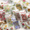 320 Stück Vintage PET transparente dekorative Aufkleber, hübsches Retro-Blumen-Aufkleber-Set, selbstklebende Pflanzen, Blumen, Gänseblümchen, Pilz, Naturthemen, Pflanzen Aufkleber für Scrapbooking