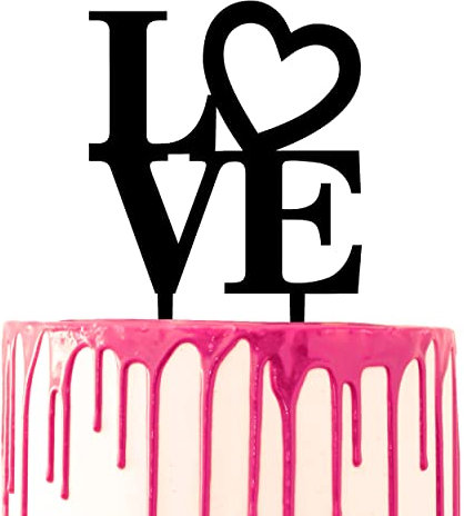 CARISPIBET marriage cake topper with the word Love decorative tool for cake acryllic decoration