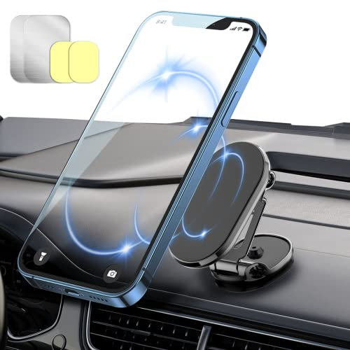 Qianyou Handyhalterung Auto Magnet, Universelle Kfz Faltbare Smartphone Pkw Halterungen, 360° Handy Autohalterung für Auto Armaturenbrett, Windschutzscheibe,Autozubehör für iPhone, Samsung, Huawei