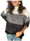 HEYPORK Damen Herbst Winter Warm Bequem Pullover Casual Mode Strickjacke Strickpullover Frauen Getäfelter Dicker Strickpullover(Schwarz, M)