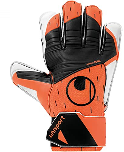 uhlsport Starter Resist Torwarthandschuhe Gloves für Erwachsene und Kinder Fußball Soccer Football - geeignet jeden Untergrund, auch Kunstrasen - Fluo orange/weiß/schwarz