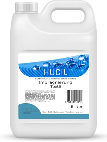 Spray impermeabilizzante Tessuti 5 Litri - Cappuccio Barca - Tenda - Cabrio - Parasole - Cuscini da Giardino - Spray impregnante - 5 Litri…