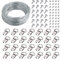 Picture Hanging Wire 30m, Picture Frame Hanging Kit Heavy Duty Wire with D Ring Hangers and Crimping Loop Sleeves Steel Rope for Mirror Clock