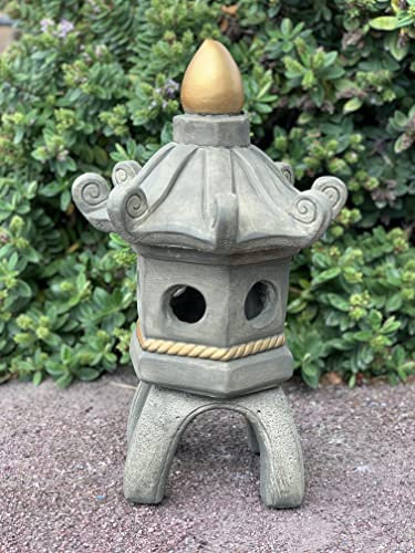 OLOMA Estatua de pagoda japonesa, figura de pagoda grande, linterna de piedra japonesa, templo de pagoda budista, decoración china, escultura al aire libre, muebles de jardín zen para decoración del