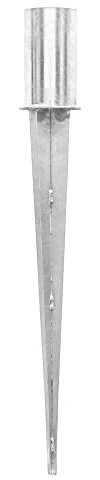 BAUSTER® Rund Pfosten ∅ 100 mm Träger Einschlag-hülse Bodenhülse Pfosten Pfahl Zaun für Holzzaun Lamellenzaun, Stützen für Gartenstrukturen Verzinkt Stahl Anker Bodenanker (∅ 100mm)