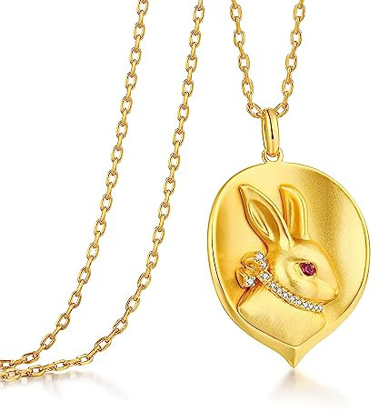 jiamiaoi Collier Lapin Bijou de Pâques en or pour femmes et filles, Bijoux Femme Acier Inoxydable