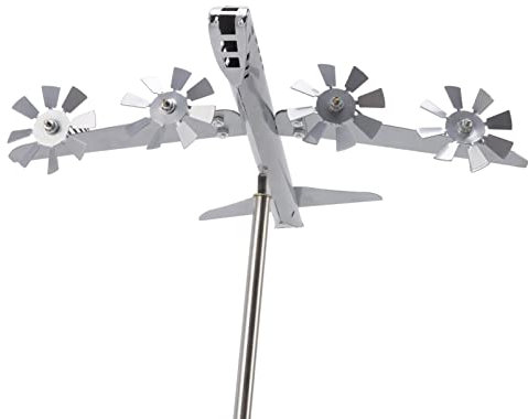 Metall-Flugzeug-Windmühle, Hof-Spinner, Flugzeug-Wind, Edelstahl-Skulptur, Garten, Einfache Montage, Dekoration