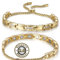 RainSo Weißer Kristalldesign Magnetarmband Damen，Edel und Elegant Magnetarmband Damen Edelstahl，mit Verstellbare Teleskopkette mit Geschenkkasten(Gold)