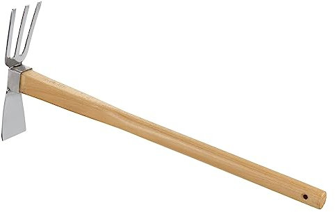 PATIKIL 23.6 Azada Jardinería Herramienta Acero Inoxidable Azadón Cultivador Manual Jardín para Excavar Desherbar Jardín Plata