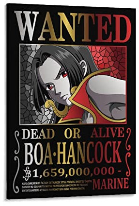 One Piece Wanted Poster Boa Hancock Artworks Bild Druck Poster Wandkunst Malerei Leinwand Dekor Home Poster 20 x 30 cm