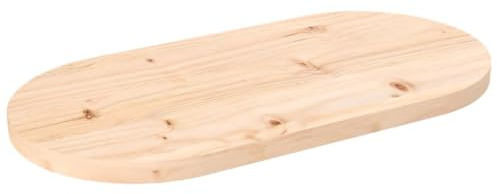 prissent Tischplatte braun 60 x 30 x 2,5 cm Massivholz Kiefer oval Tischplatte Schreibtisch Platte aus Massivholz Tischplatte Massivholz Tischplatte für Tisch Tischplatte Holz Holzplatte