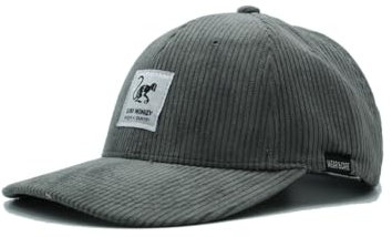 Surf Monkey Klassische Mütze - Dad Cap aus Kord ohne Struktur - Recyceltes Polyester Pet, grau, One size
