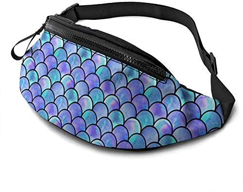 Bauchtasche mit Aquarell-Regenbogenschuppen, für Damen und Herren, lässige Gürteltasche, Crossbody-Bauchtasche mit verstellbarem Riemen für Outdoor, Laufen, Wandern, Aquarell-Regenbogen-Skala,