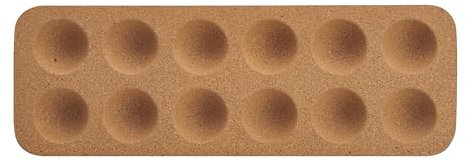 KitchenCraft Idilica Cork Egg Tray, Reusable 12-Hole Egg Holder for Egg Storage, Usable on Kitchen Countertop and Fridge, 30 x 10cm