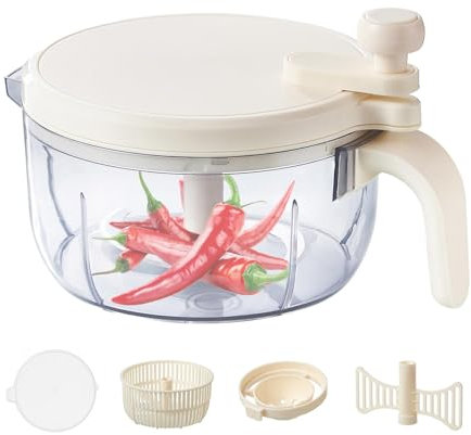 Salad Spinner Lettuce Dryer, Multifunctional Veggie Chopper Mixer, Hand-Held Salad Mixer, Kitchen Household Meat Grinder, Pasta and Fries Spinner, Compact Salad Cleaner and Dryer for Home Kitchen