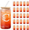 DETENE 550ML Verre avec couvercle et paille Tasse à smoothie en verre personnalisée Verres réutilisables avec couvercle Choix de cadeaux d'anniversaire ou de Noël pour hommes et femmes (C)