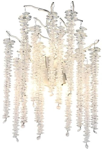 Moderne Kristall-Wandleuchte, Kristallbaumzweig-Wandleuchten Mit Langer Quaste, Wandleuchte Für Schlafzimmer, Wohnzimmer, Esszimmer, Badezimmer, Flur,Silber