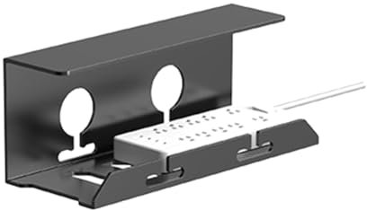 Suoumwa Organizador de Cables Debajo del Escritorio Bandeja Metálica para Cables Debajo del Escritorio con Abrazadera Soporte para Cable de Regleta Sin Perforación y Espacioso S