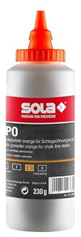 Sola CPO Schlagschnur-Kreide Orange - Füllmenge 230 g - Schlagschnur-Pulver Orange, Ersatz-Kreide für Schlagschnur - gut sichtbar auf allen Oberflächen - sehr gute Hafteigenschaften