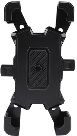 Motorrad-Telefonhalterung, Stoßdämpfende Fahrrad-Telefonhalterung, um 360 Grad Drehbar, Einhändig zu Bedienende Lenker-Handyklemme (Black