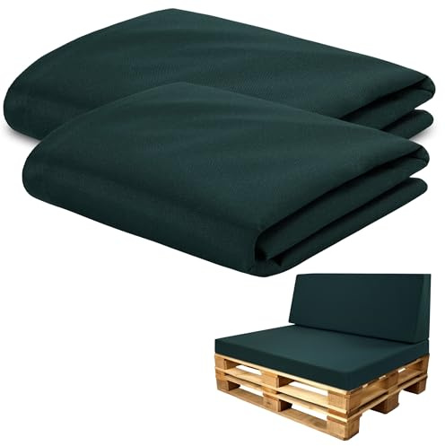 Amazinggirl Bezug für Schaumstoffplatte Palettenkissen Keilkissen Bodenmatratze Bezug Set: 40x120 cm + 80x120 cm - Ideal für Palettenmöbel & Bett Zertifikat Oeko-Tex Grün