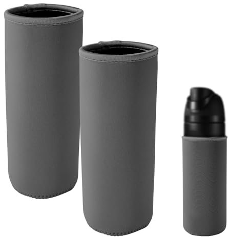 2pcs Water Bottle Sleeves for Owala FreeSip Plastic 25oz Replacement Accessories, Washable Neoprene Insulated Bottle Boot Cover Wrap Protector for Retaining Temperature & Avoiding Damage (Black)