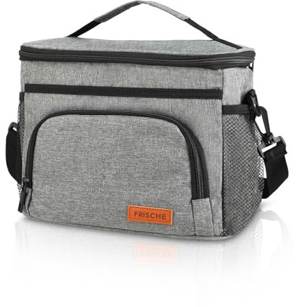 Bolsa Térmica Porta Alimentos - Mini Lonchera de Trabajo 9L, Compacta e Isotérmica, Ideal para Viajes, Oficina, Picnic y Uso Diario (26x17x20cm) (Gris)