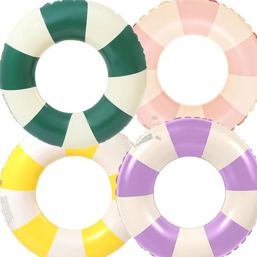 Anillo de natación para adultos, 4 pcs colchón de aire inflable, flotador de piscina, tubo de flotador para fiesta de verano