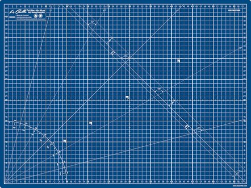 La Canilla Tappetino di Taglio Autorigenerante A2 (60x45 cm - 24x18) Tappeto Piano Antitaglio Grande per Cucito, Patchwork Modellismo | Cutting Mat Contrassegnato in Centimetri e Pollici