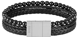 BOSS Jewelry Armband mit Schmuckperlen für Herren Kollektion SPHERE MIXED Schwarze Farbe - 1580786