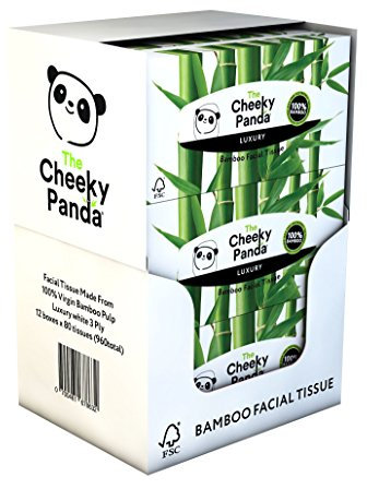 The Cheeky Panda Bamboo Facial Tissues Box Multipack | 12 Boxes of Tissues (960 Tissues) | Silky Soft and Sustainable Face Tissues
