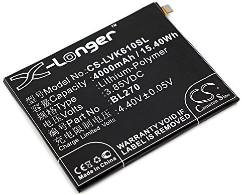 CS-LVK610SL Akku 4000mAh Kompatibel mit [Lenovo] K6 Note (2016), Vibe K6 Plus, für [Motorola] Moto E5, Moto G6 Play, XT1920DL, XT1922-1, XT1922-10, XT1922-3, XT1922-4, XT1922-5, XT1922-6, XT1922-7