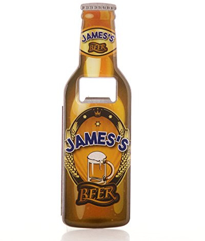Boxer Gifts BO1352 James Beer Bottle Opener, Stainless Steel, Multi-Colour, 18.5 x 5.8 x 0.4 cm