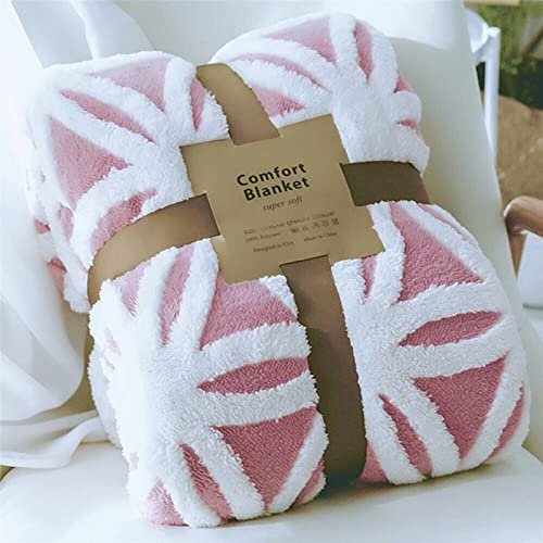 LOMAO Sherpa Fleecedecke Fuzzy Soft Überwurf Decke Doppelseitige Decke für Couch Schlafsofa (Rosa, 130x160CM)
