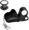 Jiusion Tragbare, beleuchtete LED-Schmucklupe 30X 60X Tragbare Handlupe mit Zwei Linsen Lupenbrille Mikro-Mikroskop mit Schlüsselanhänger und Lanyard (Schwarz)