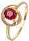 AmDxD 18K Gelbgold Ringe Hohl 4 Klaue mit Rubin Solitärring Diamantring Für Damen Gold Rot Gr.65 (20.7)