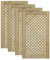 Gittertür Holztür natur 69 x 39,4 cm Schranktür Raumteiler Schiebetür für Regale, Schränke, Möbel | Kiefer Holz unbehandelt | Vierer Paket 4-er Pack